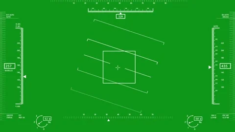HUD Tracking Interface with Green Screen Background for Video Compositing Stock Footage 332967683