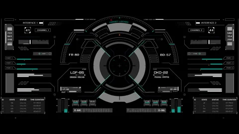 HUD UI futuristic high tech digital scre... | Stock Video | Pond5