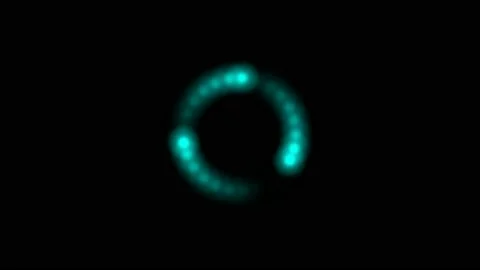 HUD UI information blocks, blur circle dots and particles, technology concept Stock Footage 219325571