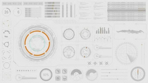 HUD UI technology interface screen abstract background alpha channel included Stock Footage 201808306