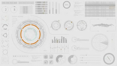 HUD UI technology interface screen abstract background alpha channel included Stock Footage 201808322