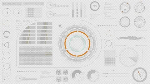 HUD UI technology interface screen abstract background alpha channel included Stock Footage 201808330