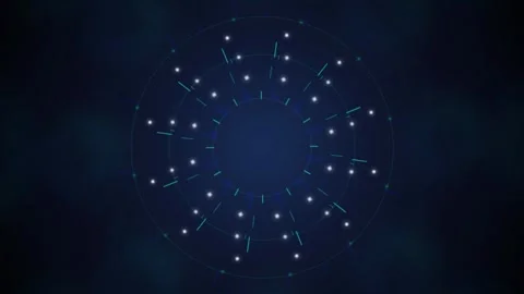 HUD user interface concentric circular rings seamless loop background Vídeo Stock 345938902