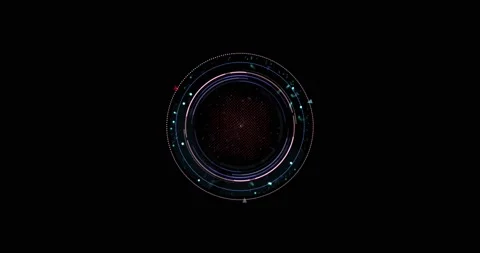 HUD user interface, sci-fi, future technology, dotted line and particle element Video stock 203852080