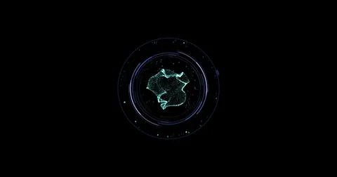HUD user interface, sci-fi, future technology, dotted line and particle element Illustrazione stock