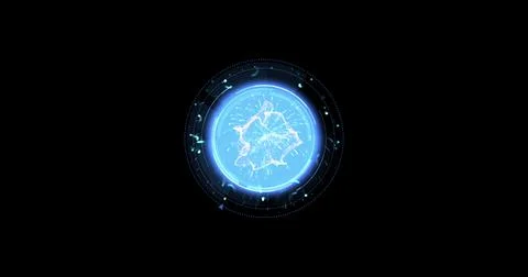 HUD user interface, sci-fi, future technology, dotted line and particle element イラスト素材