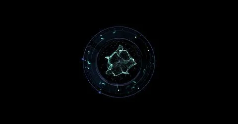 HUD user interface, sci-fi, future technology, dotted line and particle element Illustrazione stock