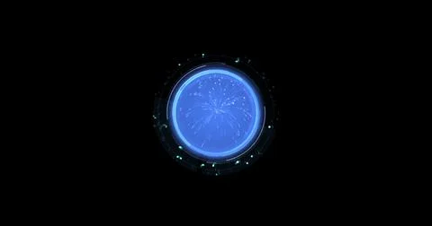 HUD user interface, sci-fi, future technology, dotted line and particle element Illustrazione stock