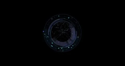 HUD user interface, sci-fi, future technology, dotted line and particle element イラスト素材