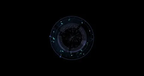 HUD user interface, sci-fi, future technology, dotted line and particle element イラスト素材