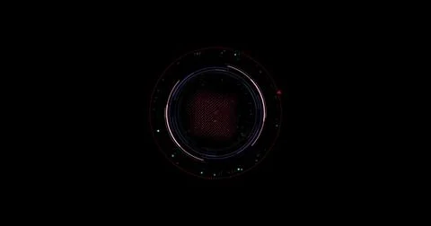 HUD user interface, sci-fi, future technology, dotted line and particle element イラスト素材