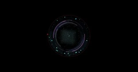 HUD user interface, sci-fi, future technology, dotted line and particle element Illustrazione stock