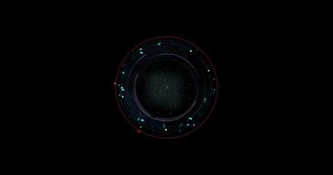 HUD user interface, sci-fi, future technology, dotted line and particle element イラスト素材