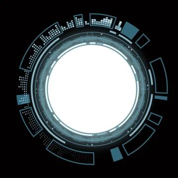 HUD user interface with white background Stock Illustration