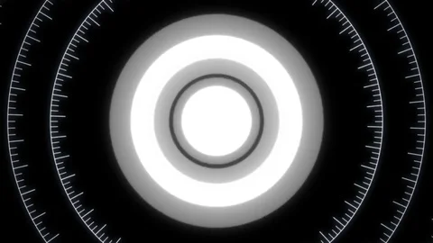 HUD User Spin Target Interface. circle animation on black background Stock Footage 85108853