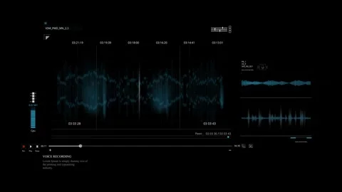 HUD Voice Recording Interface Graphic Element, suitable for use in hud Stock Footage 243661733