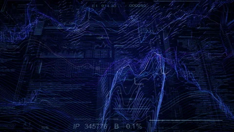 HUD wave technological intro Stock Footage 112644997
