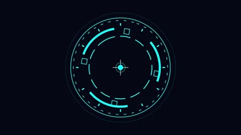 HUD Weapon Interface Futuristic Digital Crosshair and Targeting System for Stock Footage 346533545