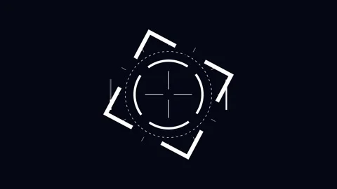 HUD Weapon Interface Modern Futuristic Aiming Reticle with Rotating Circular Stock Footage 346533517