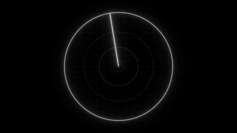 HUD White Radar Screen Animation  4K Loop on Black Background 스톡 동영상 314679383