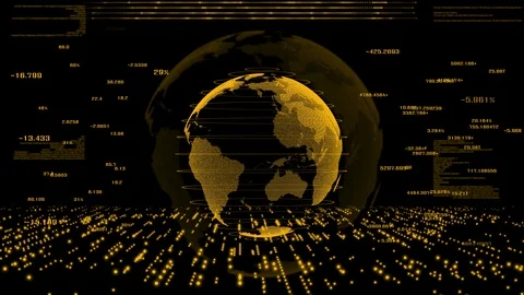 HUD. The world digital data  cyber technology background. Stock Footage 111233952