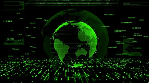 HUD. The world digital data  cyber technology background. Stock Footage 111233968