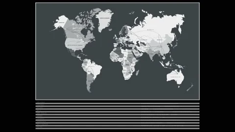 HUD World Map 5 Stock Footage 211285570