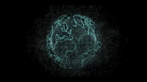 HUD world map. Technological futuristic... | Stock Video | Pond5