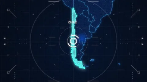HUD Zoom Map of Chile Stock Footage 342463790