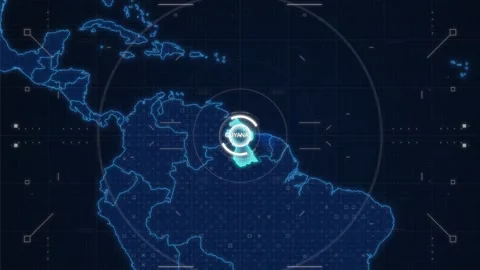 HUD Zoom Map of Guyana Stock Footage 342463943