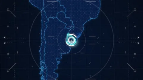 HUD Zoom Map of Uruguay Stock Footage 342464368