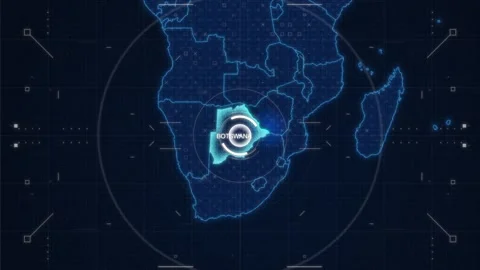 HUD Zoom Map of Zimbabwe Stock Footage 342464412