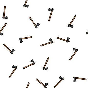Hudson bay axe hatchet vector seamless pattern Stock Illustration