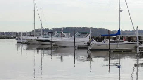 Hudson Boat Harbor Stock Footage 40027987