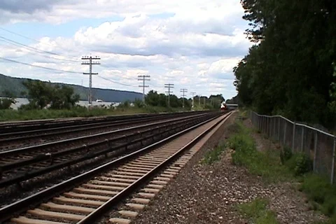 Hudson line train tracks Video stock 733914