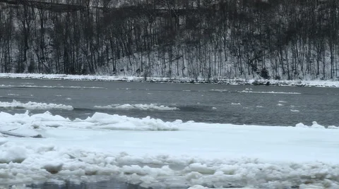 Hudson River Ice 02 Stock Footage 1038277