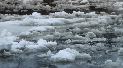 Hudson River Ice 04 Stock Footage 1038286