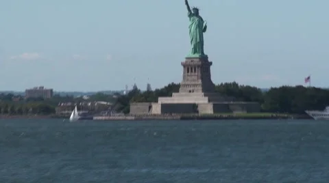 Hudson River Statue of liberty 스톡 동영상 46410624