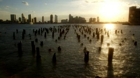 Hudson River Timelapse01 Stock Footage 758846