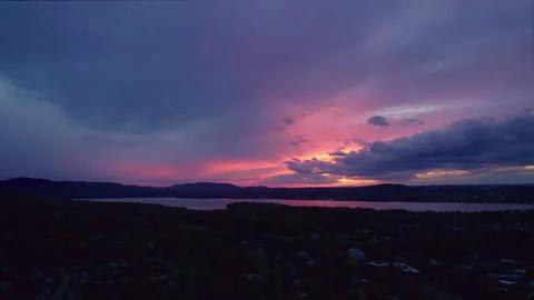 Hudson-sunset-pan Stock Footage 169324663