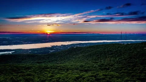 Hudson Valley Sunset | Mt. Beacon | New York | Time Lapse Stock Footage 169724469