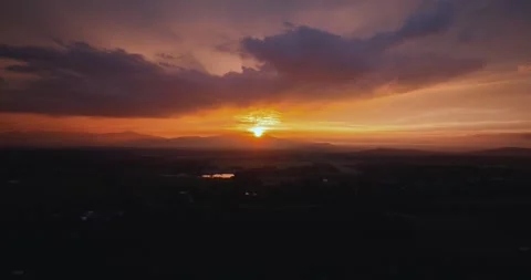 Hudson Valley sunset post storm Stockbeeldmateriaal 246333323