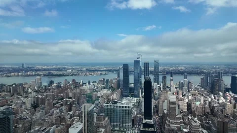 Hudson yards skyscraper aerial view in new york city Stock Footage 327166781