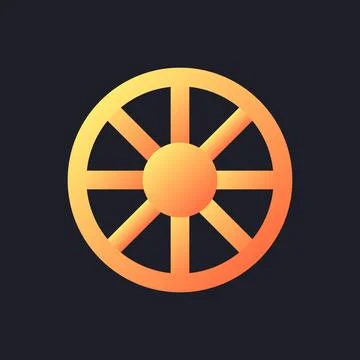 Hue color orange solid gradient ui icon for dark theme Illustrazione stock