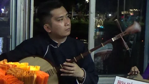 Hue folk song performance on the Perfume River Stock-Footage 317132265
