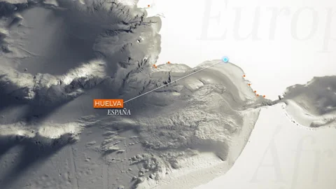 Huelva Map Stock Footage 263166648