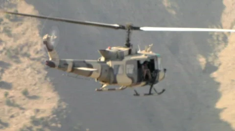 Huey Flying (M) Stock Footage 645748