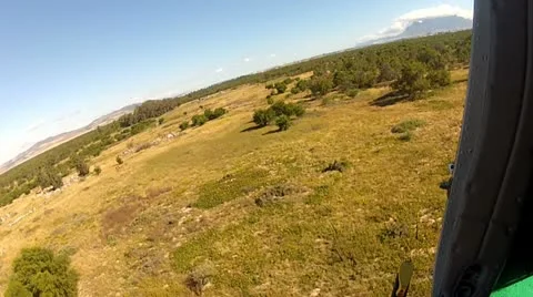 Huey Right Turn Close to the Ground Stock Footage 11147809