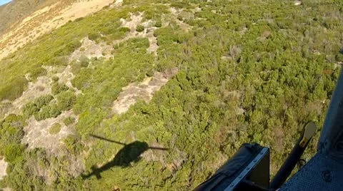 Huey Shadow Close to the Ground Stock Footage 11147996