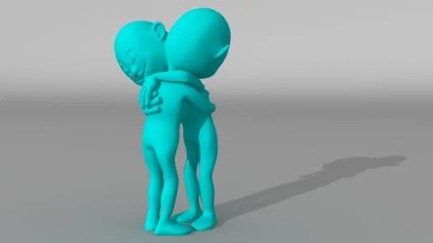 Hug cyan Stock Illustration